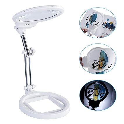 Lente Di Ingrandimento Pieghevole Da Scrivania Con Luci Led Per Ricamo Cucito Lavori Artigianali
