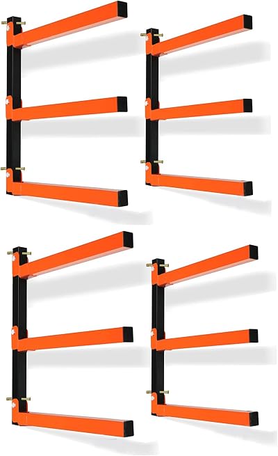 Thanaddo 3-Level Heavy Duty Metal Wall Mount Lumber Wood Tool Box Storage Rack