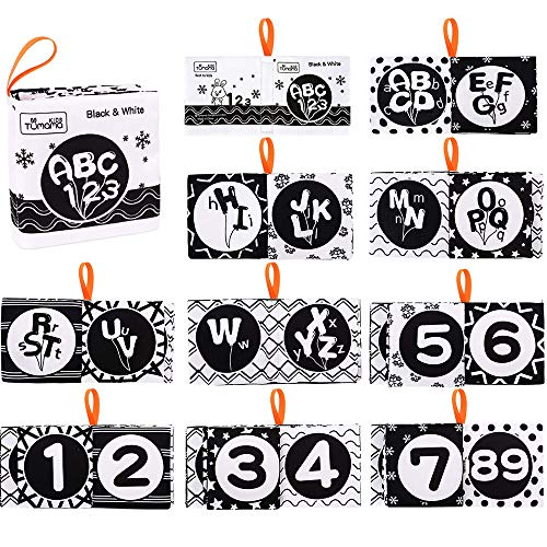 Black and White Book 3 Infant Crinkle Book for Newborns High Contrast