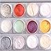 SaiDeng 12 Colors Mirror Powder Pigment Nail Glitter Nail Art Chrome + Brush