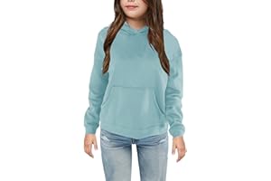 Bingerlily Girls Casual Hoodies Long Sleeve Cute Lightweight Pullover Tops with pocket Loose Solid Sweatshirt for 4-13 Years