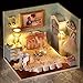 Flever Dollhouse Miniature DIY House Kit Creative Room with Furniture and Cover for Romantic Artwork Gift(Happy Moment)