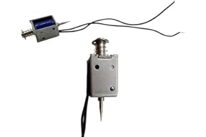 BUBQD 2PCS Mini Push Pull Linear Solenoid Electromagnet 7mm Stroke Tip Pin Solenoid DC 12V 25Ω 0.48A Open Frame Frames Actuator Electric Magnet DU0520