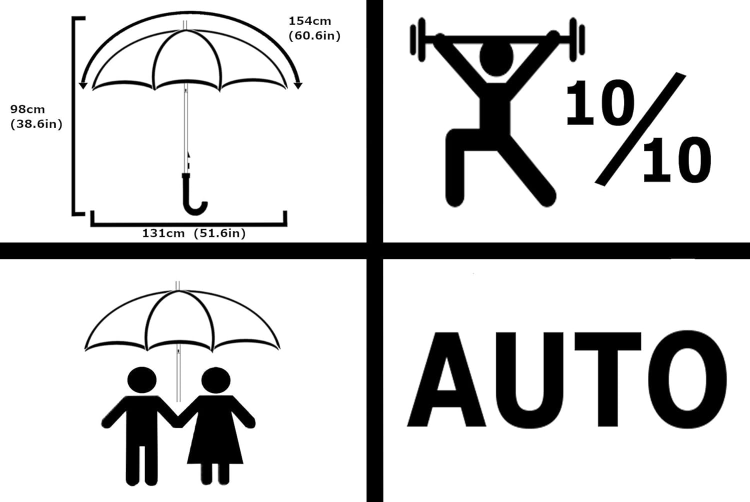 60MPH Golf Umbrella Windproof, Strong Umbrella Large and Rainproof Big, StormDefender Jumbo, Best for Size, Reinforced Frame - Image 3