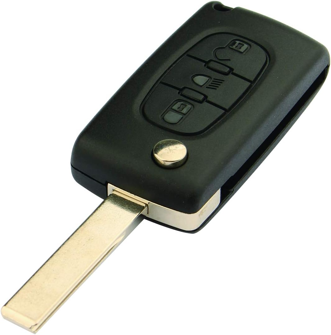 Futheda 3 Buttons Flip Folding Remote Key Fob Case Cover Shell Replacement Compatible with C2 C3 C4 C5 C6 C8 C-Quatre C-Triomphe Xrasa Picasso 307 407 CE0523 HU83 Blade - Image 5