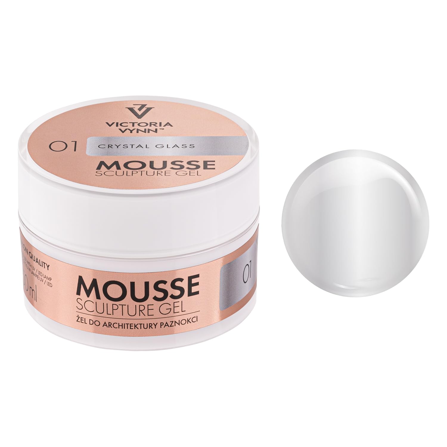 Victoria Vynn MOUSSE SCULPTURE GEL 50ml NEW Thixotropic Gel NEW CRYSTAL GLASS 01
