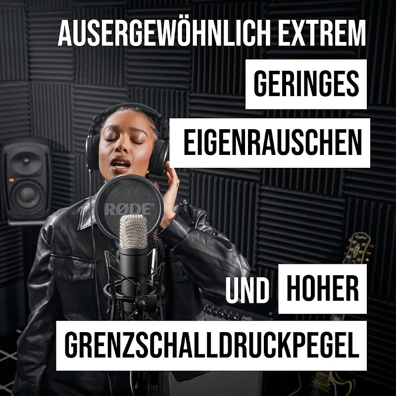 NT1 Signature Series Großmembrankondensatormikrofon mit Schockhalterung, Popschutz und XLR-Kabel für Musikproduktion, Gesangsaufnahmen, Streaming und Podcasting