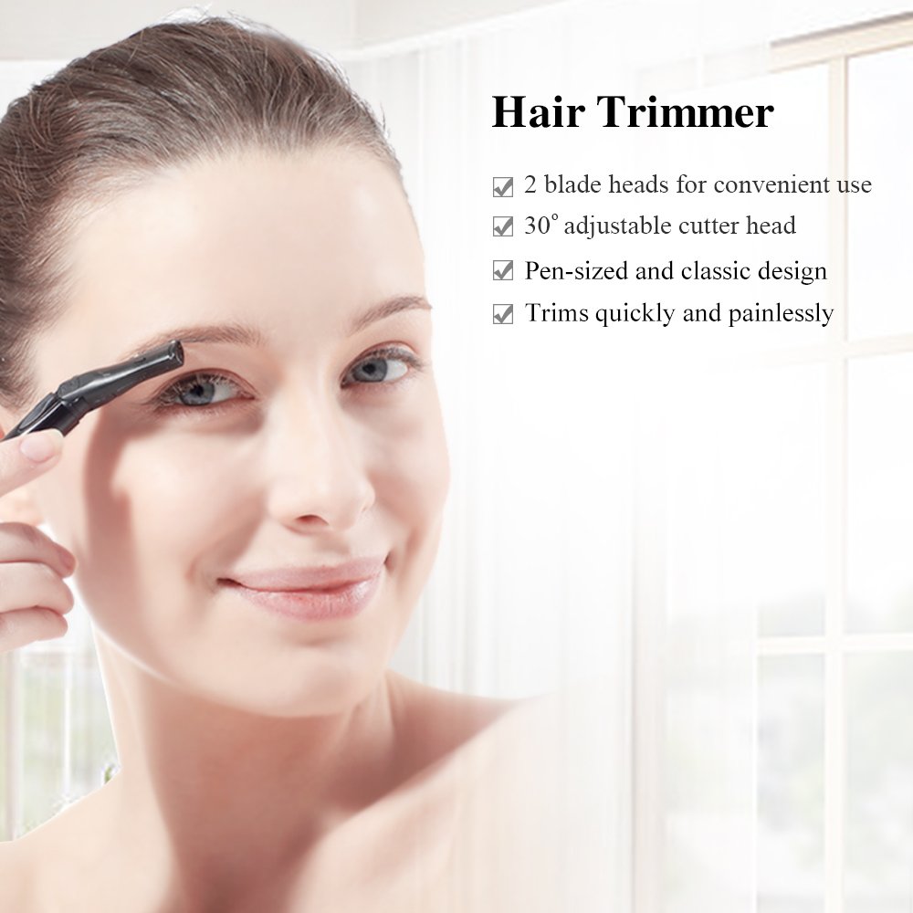 TOUCHBeauty Advanced Precision Eyebrow Trimmer with Adjustable Blade Head, Battery Powered Mini Facial Shaver TB-898