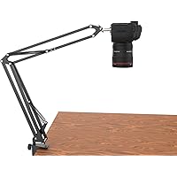 Overhead Tripod for DSLR Cameras, Heavy Duty Camera Desk Mount Stand with Flexible Articulating Boom Arm, Camera Holder…