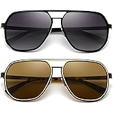 SUNGAIT Polygon Aviator Sunglasses for Men Polarized Trendy Square Sun Glasses Retro Pilot Shades UV Protection