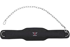 JAYEFO DIP BELT WITH CHAIN INDUSTRIAL STRENGTH STEEL 36 INCHES WEIGHTED CHAIN FOR DIPS PULL UPS WEIGHT LIFTING CROSSFIT - ONE SIZE FITS ALL