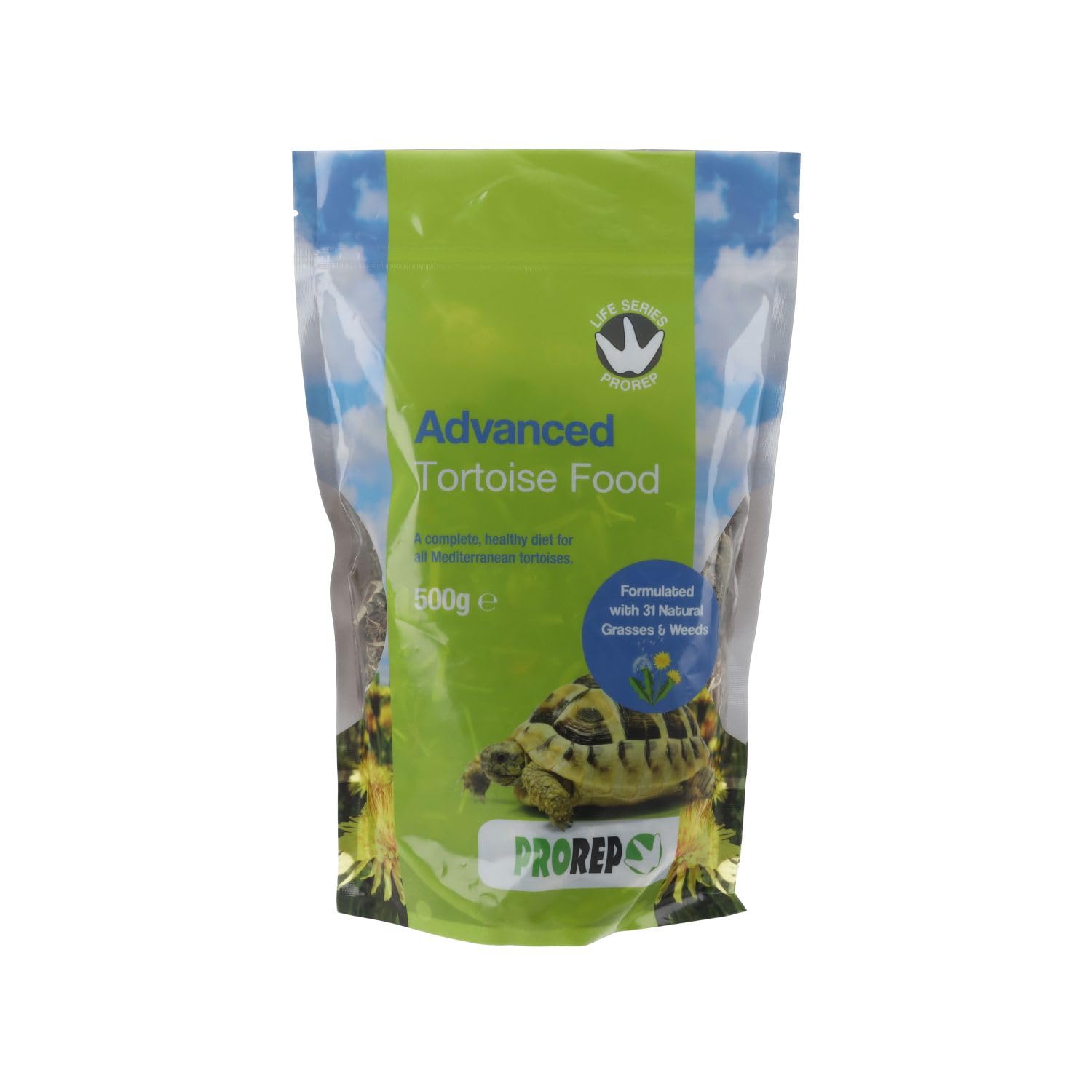 ProRep Tortoise Food 500g | Hermans | Horsefields | Complete Daily Dry Tortoise Food | Natural High-Fibre Diet for Healthy Shell & Growth