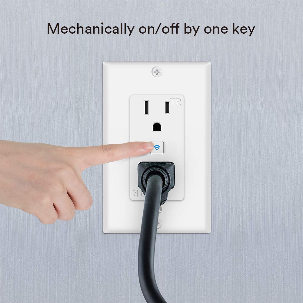 Lumary Smart WiFi In-Wall Outlet 15 Amp Tamper Resistant Split Duplex Receptacle - 2 Plugs, Compatible with Alexa, Google Home, and IFTTT(No Hub required)