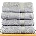 Luxury Hotel & Spa Towel 100% Genuine Turkish Cotton Bamboo (Gray, Bath Towel  - Set of 4)