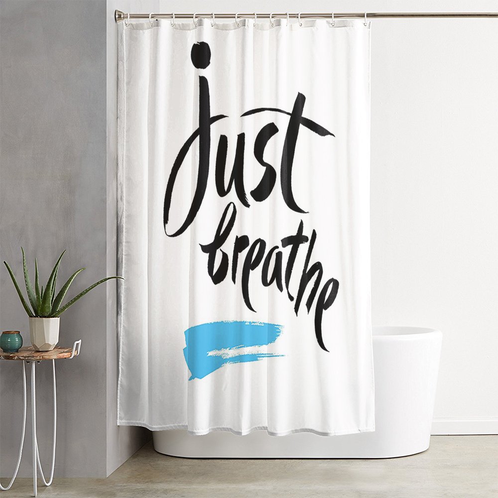 Amazon Com Ofloral Just Breathe Inspirational Quote Black White