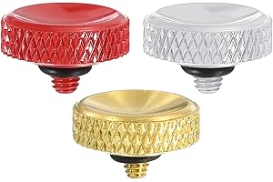 PATIKIL Camera Shutter Button, 3 Pack Soft Shutter Release Button Pure Copper Camera Button Carved, Red Silver Golden for Nik