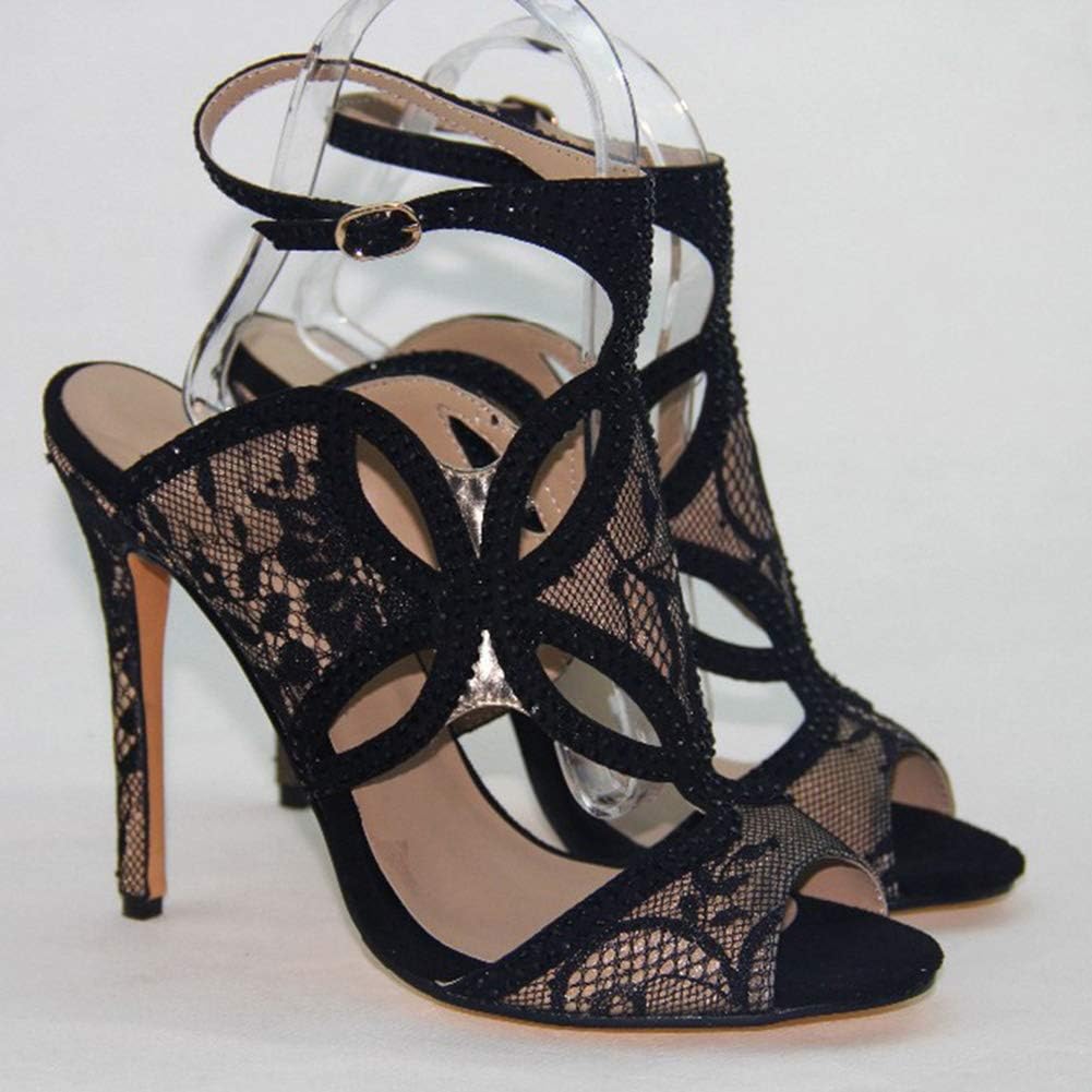 black peep toe heels