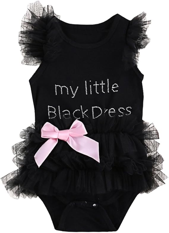 cute baby girl in black dress