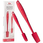 Kitchen Mama WaltzGrip Platinum Silicone Jar and Can Spatula Utensil Set: Heat-Resistant, Nonstick Scraper, Scooping, Perfect