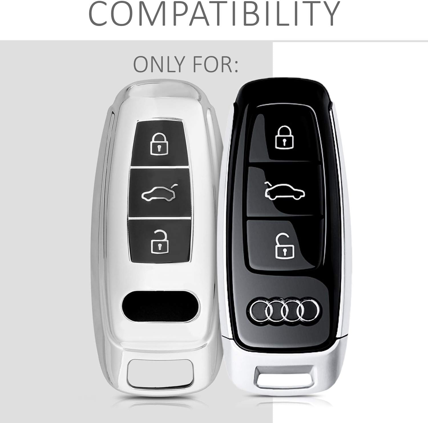 Custodia Silicone Per Chiave Audi - Cover Protettiva TPU Morbida Per Modelli A6 A7 A8 Q7 Q8 Con Keyless - Foto 12