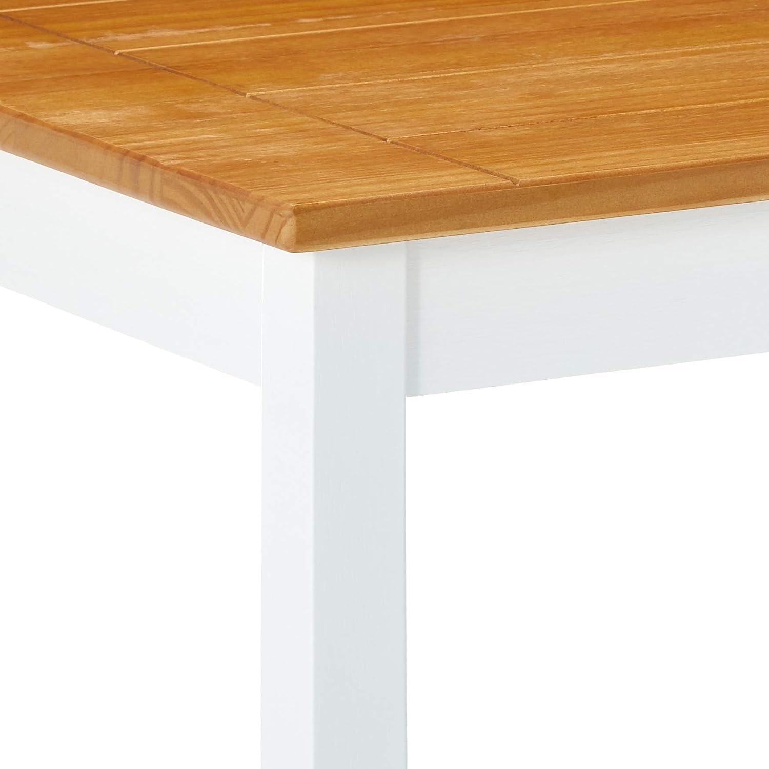 Zinus Becky Farmhouse Square Wood Dining Table: Furniture & Decor