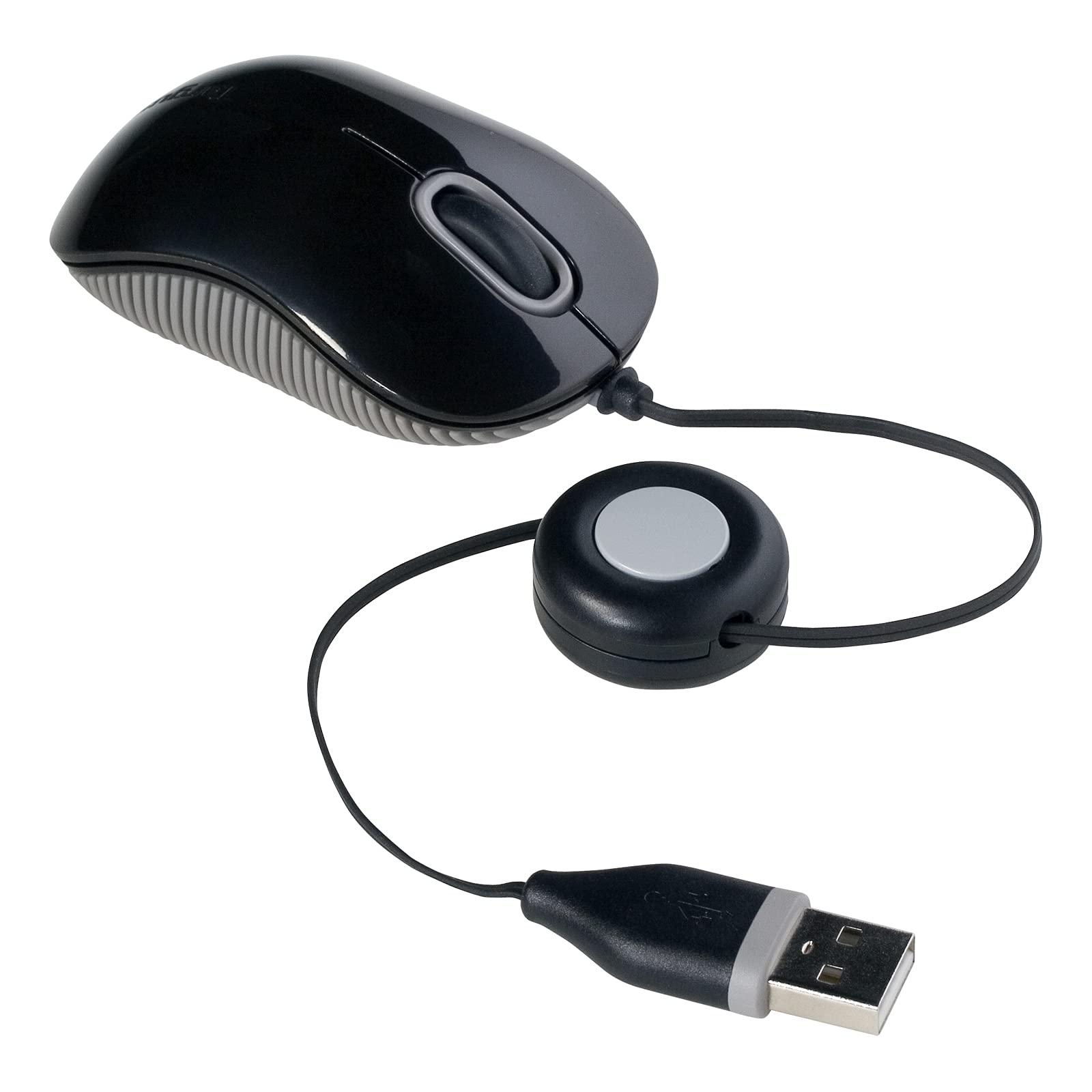 Photo 1 of Targus Compact Mouse with Blue Trace Technology for Tracking and Retractable 2.5-Foot USB Cord, Adjustable Cord Mouse Supports Windows, Mac, and Netbooks, Black/Gray (AMU75US)