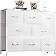 WLIVE 8 Drawer Dresser for Bedroom, Fabric White Dresser with Large Storage Drawer Unit for Entryway, Chest of Drawers for Living Room