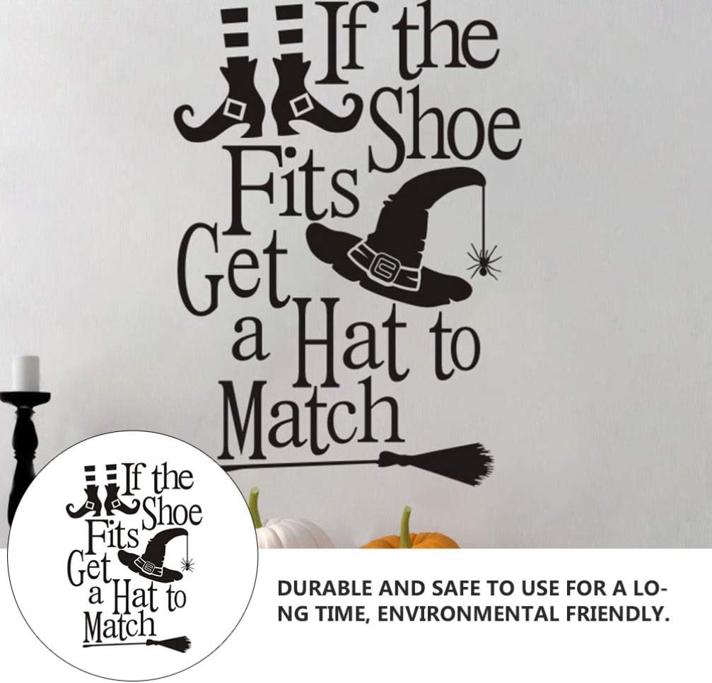 BESTOYARD Halloween Wall Sticker Witch Spider Letter Wall Decals PVC Decorative Window Sticker for Halloween Wall Window Decoration - - 