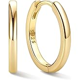 ChicSilver 925 Sterling Silver Huggie Hoop Earrings Small Hoop Earrings for Women Hypoallergenic Silver Huggie Earring Cartilage Earrings for Women (6/8/10/12/14/16/18/20MM)