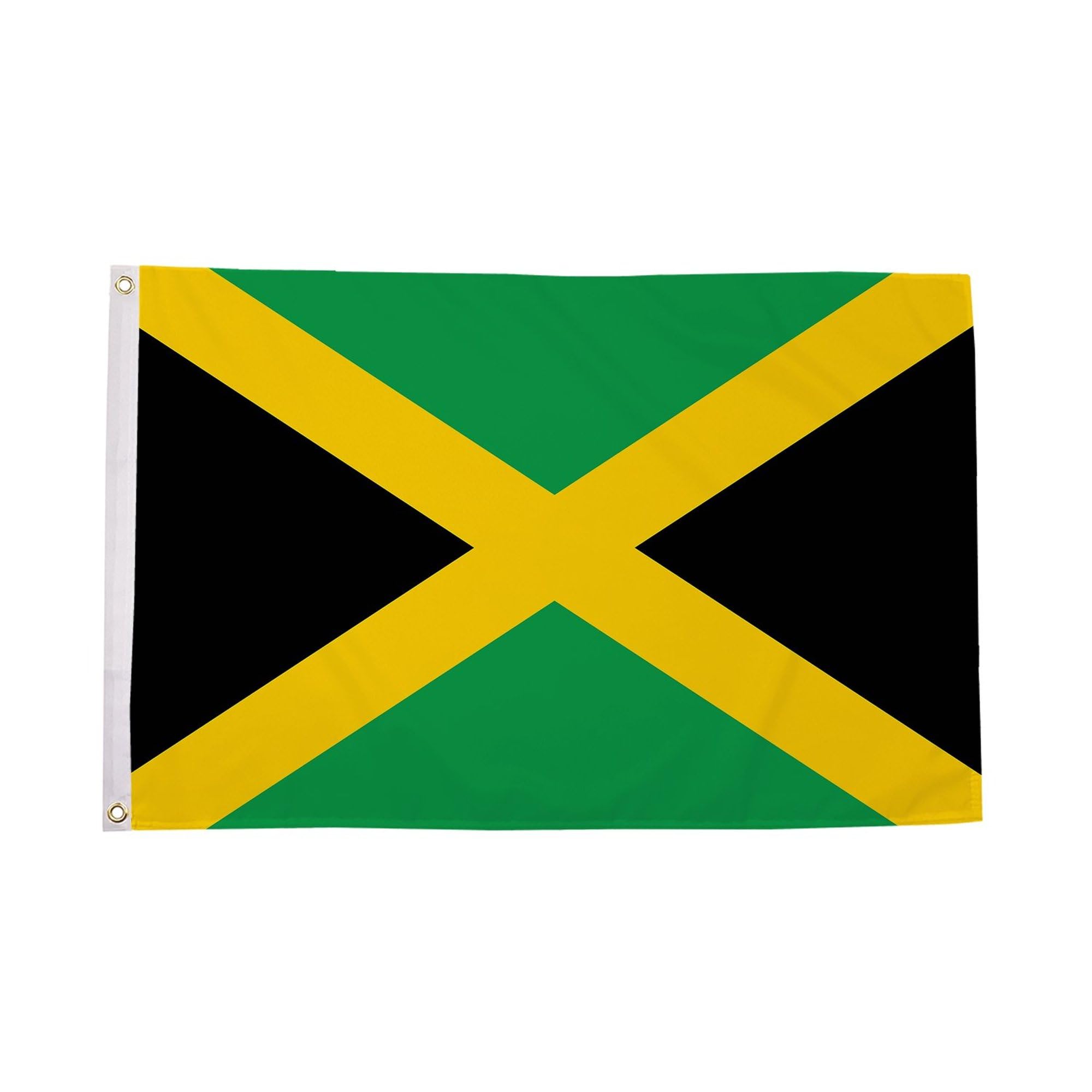 Flagtex Jamaica Large Flag 8ft x 5ft Premium Jamaican National Flag Black Green Gold Diagonal Cross Saltire Fade Resistant Polyester Double Stitched Reinforced 240cm x 150cm Outdoor Banner Display