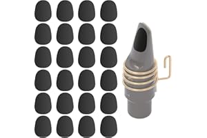 24 Pieces Alto Tenor Saxophone Mouthpiece Cushions, Eison 0.8mm Thick Food Grade Sax Clarinet Mouthpiece Patches Pads Strong Adhesive, Black