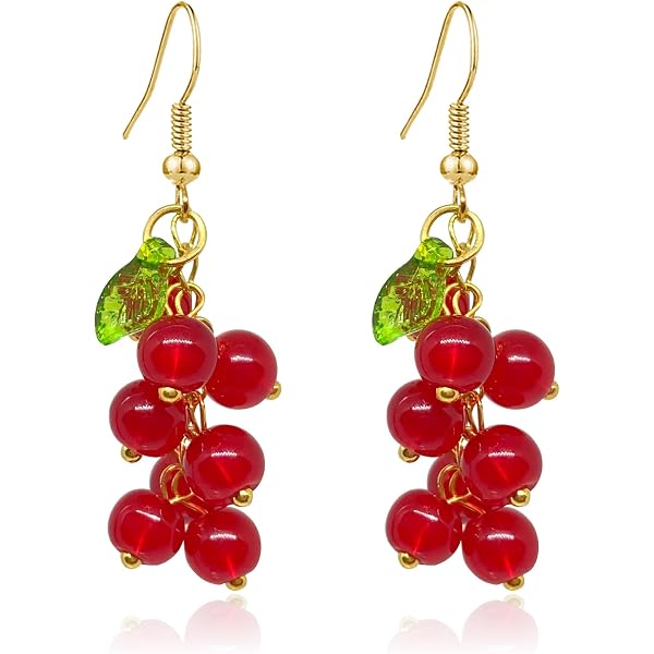 Pendientes De Uva Para Mujer | Diseño Dorado Y Verde, Hechos A Mano Con Plata Y Resina