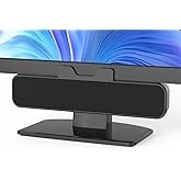 Inwa Computer Speakers for Desktop PC, USB Monitor Speakers with Clip, Wired Computer Sound Bar for Laptop with Loud Sound & Bass, Easily Clamps to Monitors (USB-C to USBAdapter Included)