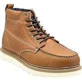 King Rocks Men's Construction Work Boots, Moc Toe, Lightweight Wedge Sole, Water Repellent Leather for Protection