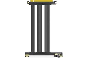GLOTRENDS 250mm PCIe 5.0 Riser Cable for RTX5090 RTX4090 RX9070 RX7900, Compatible with PCIe 5.0/4.0 GPUs, 90 Degree Right An