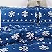 Vaulia Lightweight Microfiber Duvet Cover Set, Snowflake Pattern Design, Blue Color - Queen Size