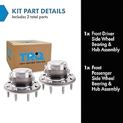 TRQ 2 Piece Front Wheel Bearing & Hub Assembly Set