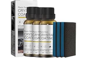 AUIEPET Car Crystal Coating, 2024 New Crystal Coating for Car Plastic Parts, Coating Agent for Automotive Plastics, Crystal Coating Plastic Restorer, Car Plastic Restore, Plastic Parts Crystal Coating (3 Pcs)