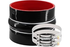 TuoLauthon Straight Black Silicone Hump Coupler ID 5 to 5 inches 4 Layers of Polyester Reinforcement Suitable High Level Turb
