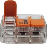 WAGO 221-413 3-Channel Lever Nut Terminal 0.2-4 mm² Transparent 100pcs view 5