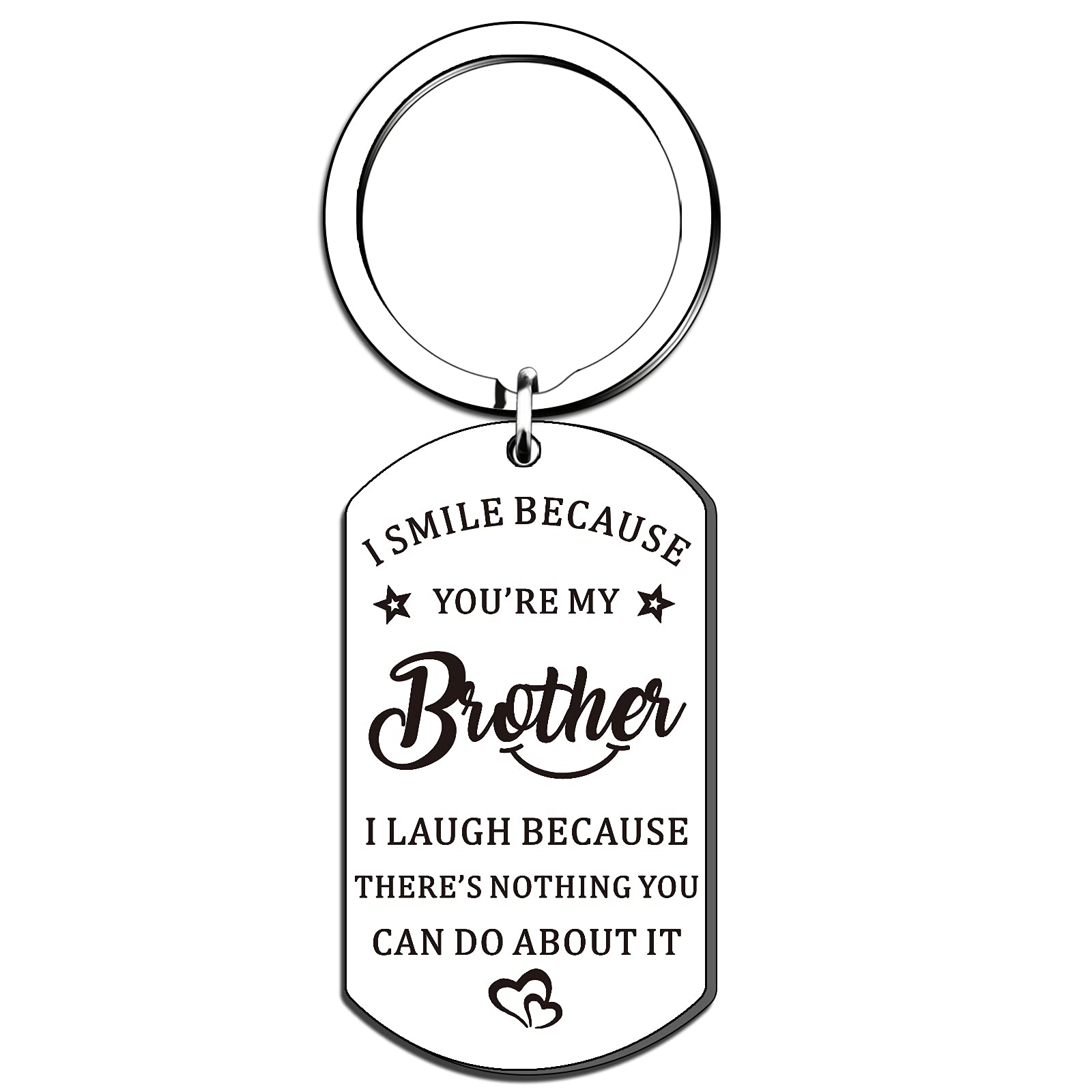 QMVMV Brother Gifts Brother Keyring from Sister Brother Christmas Birthday Gift for Brother - I Smile Because You Are My Brother