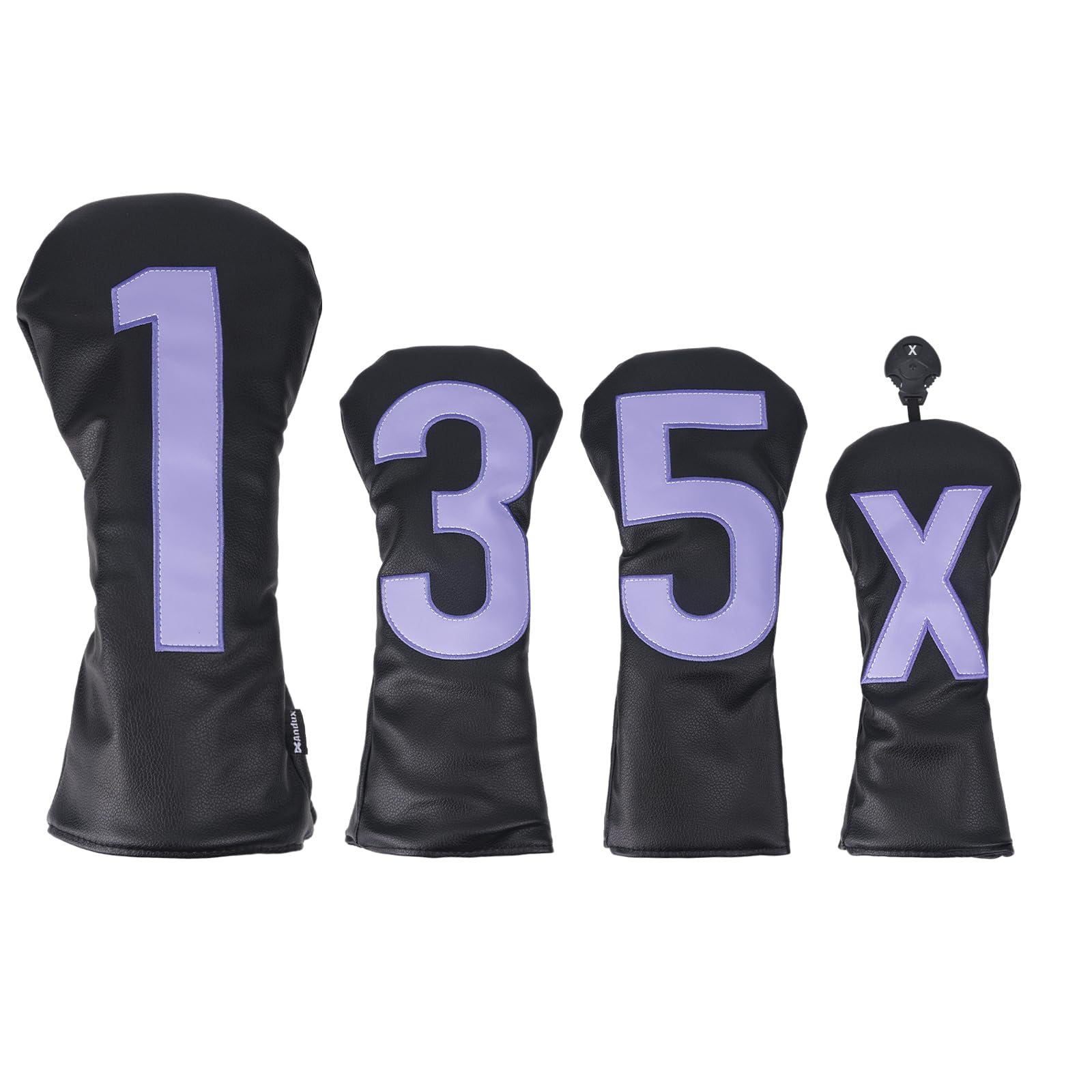 Andux 4Pack/set PU Large Number Golf 460cc Driver Fairway Woods Club Head Covers Black