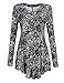 SunnyLady Women Print Long Sleeve Flared Tunic Top