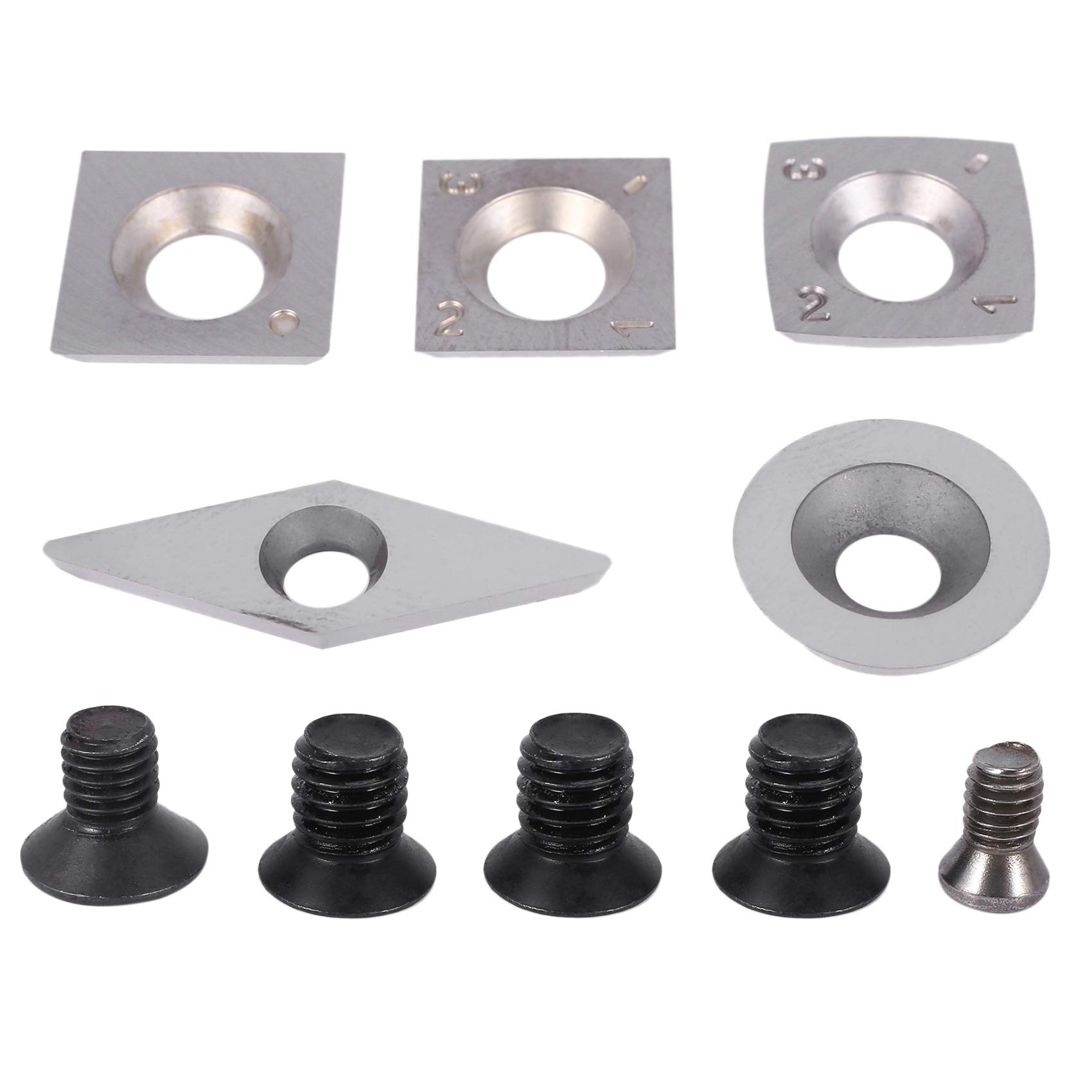 5Pcs Turning Carbide Cutter Inserts Combination Set for Wood Turning Working Lathe with Screw