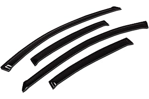 Tuningpros WV-085 Outside Mount Window Visor Deflector Rain Guard Dark Smoke 4-pc Set, Compatible with 2009-2017 Chevrolet Traverse