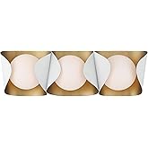Minka Lavery 3773-893 Flare 3 Light 24" Wide Bathroom Vanity Light - Sand White and Legacy Brass with Etched Opal Glass