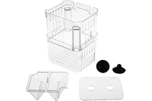 STILL AWAKE Aquarium Fish Breeder Box Plastic Fish Isolation Breeding Box Hatching Incubator Box for Baby Fish Shrimp Clownfish Guppy （S）