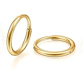Limerencia Small Hoop Earrings for Women, Hypoallergenic Titanium Huggie Hoop Earrings Set G23 Piercings Cartilage Earrings Set for Women Sensitive Ears