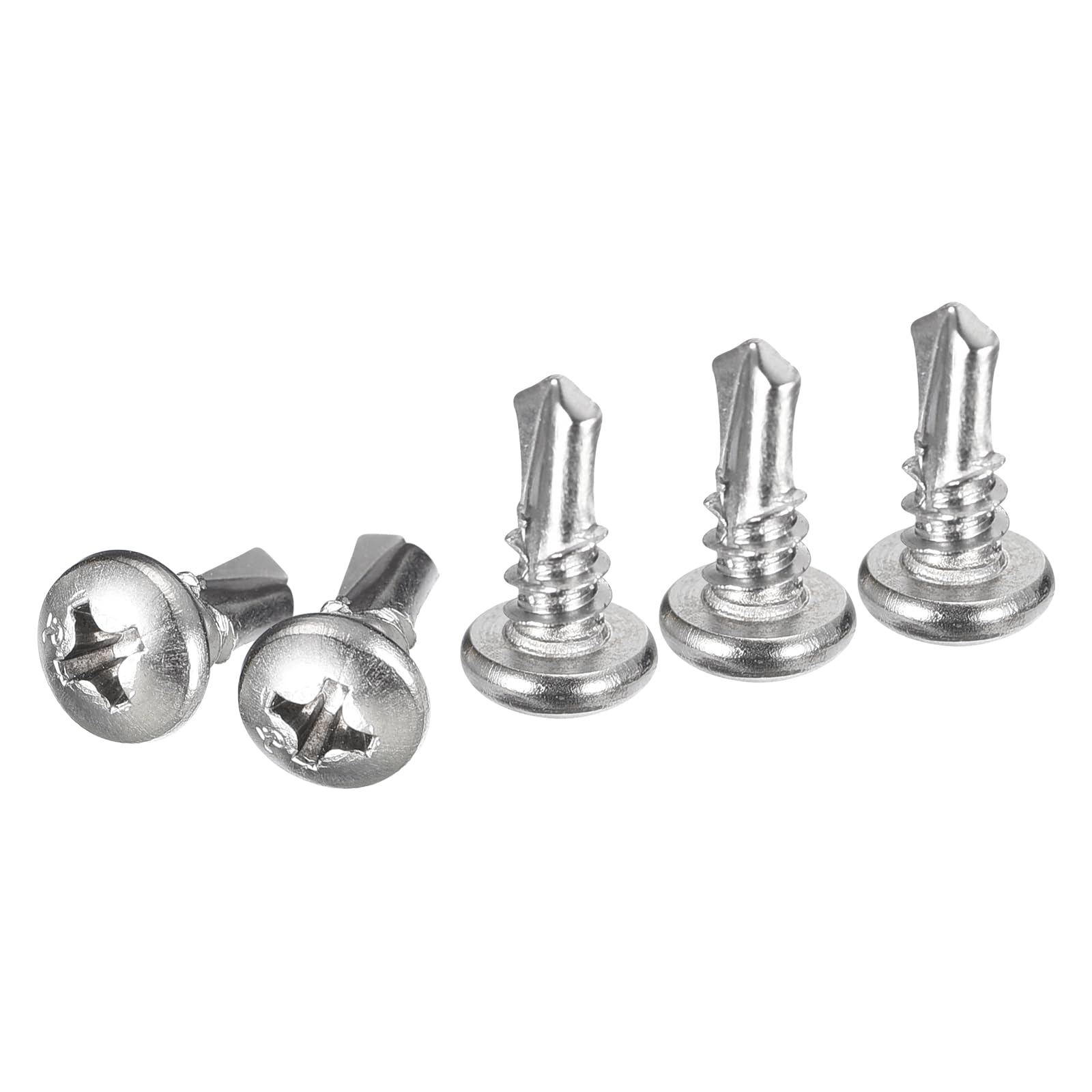 DTGN #10x1/2" Pan Head Self Drilling Screws - 400Pack - 410 Stainless Steel Phillips Drive Self Tapping Sheet Metal Screws — image 1
