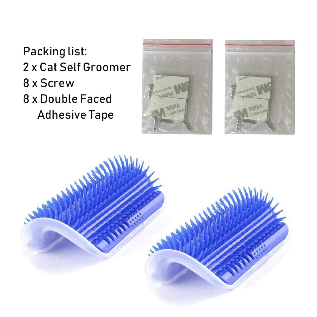 VIPpet Cat Corner Massage Self Groomer - Wall Corner Massage Comb Tool Grooming Brush for Long & Short Fur Pet Cats/Dogs/Horses